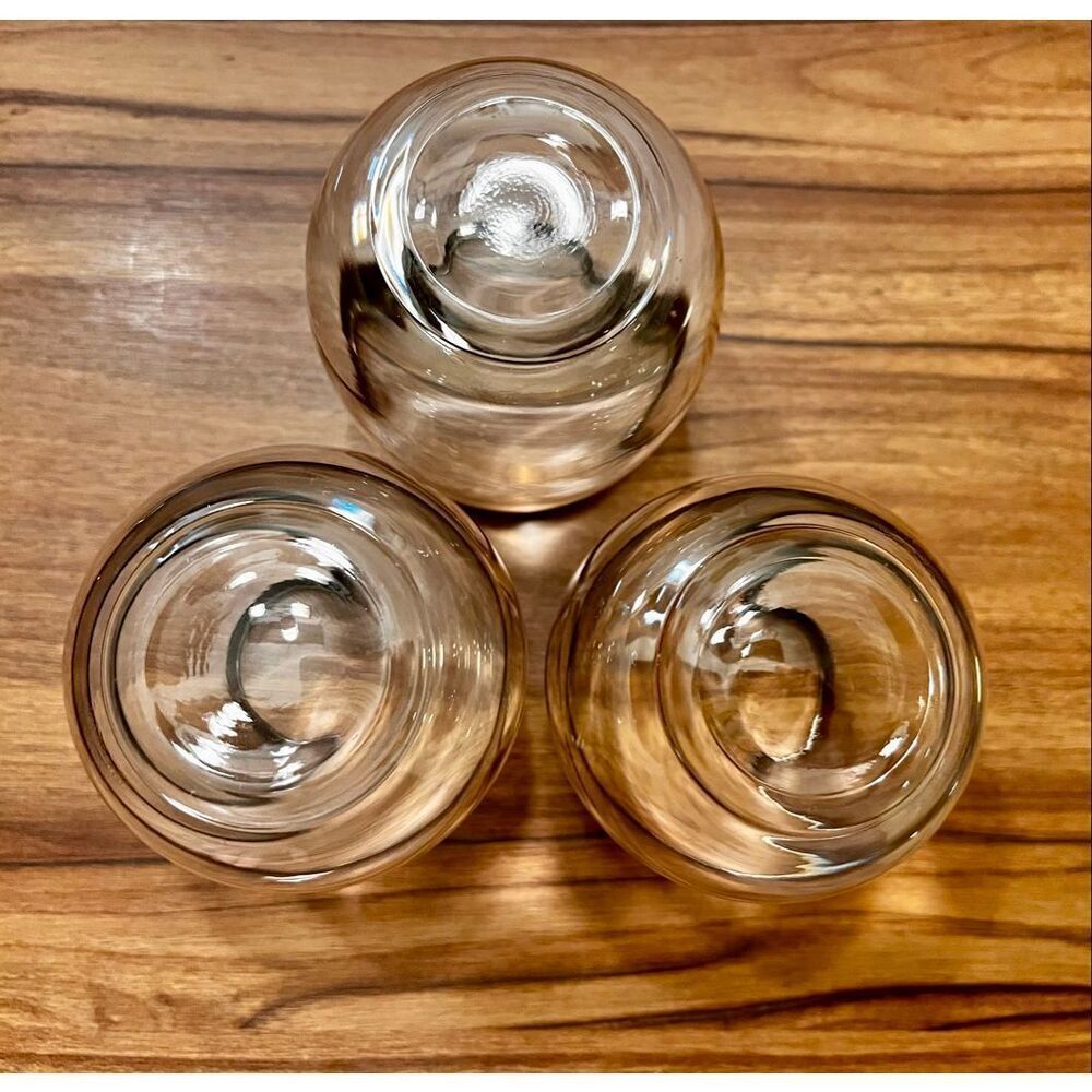 Set of 3 Roly Poly Dorothy Thorpe Silver Banded Cocktail Glasses - Picture 5 of 7
